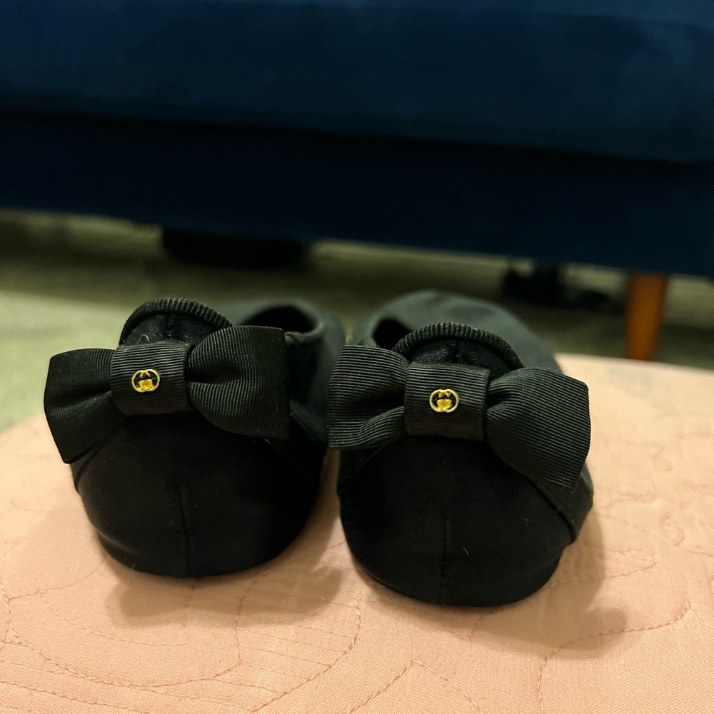 Gucci Silk Black Ballet Ballerina Flats Size 6